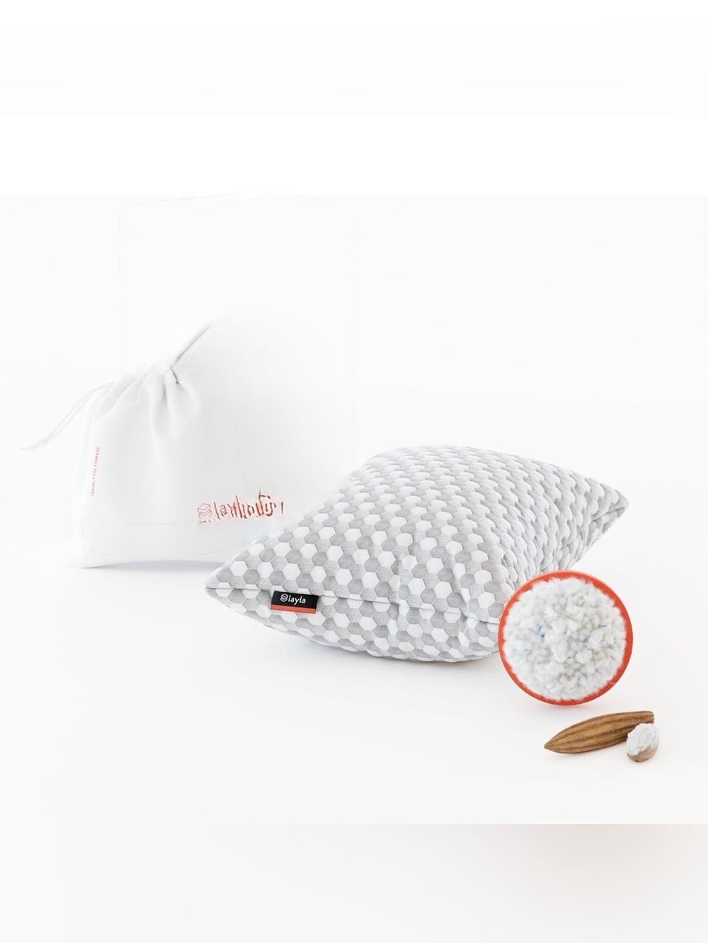 Layla Sleep, Adjustable Fill Kapok Pillow, Luxurious Cooling Pillow, Queen (Sing